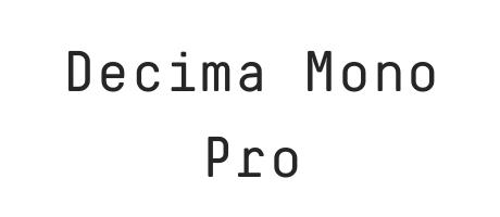 Decima Mono Pro Font, Webfont & Desktop