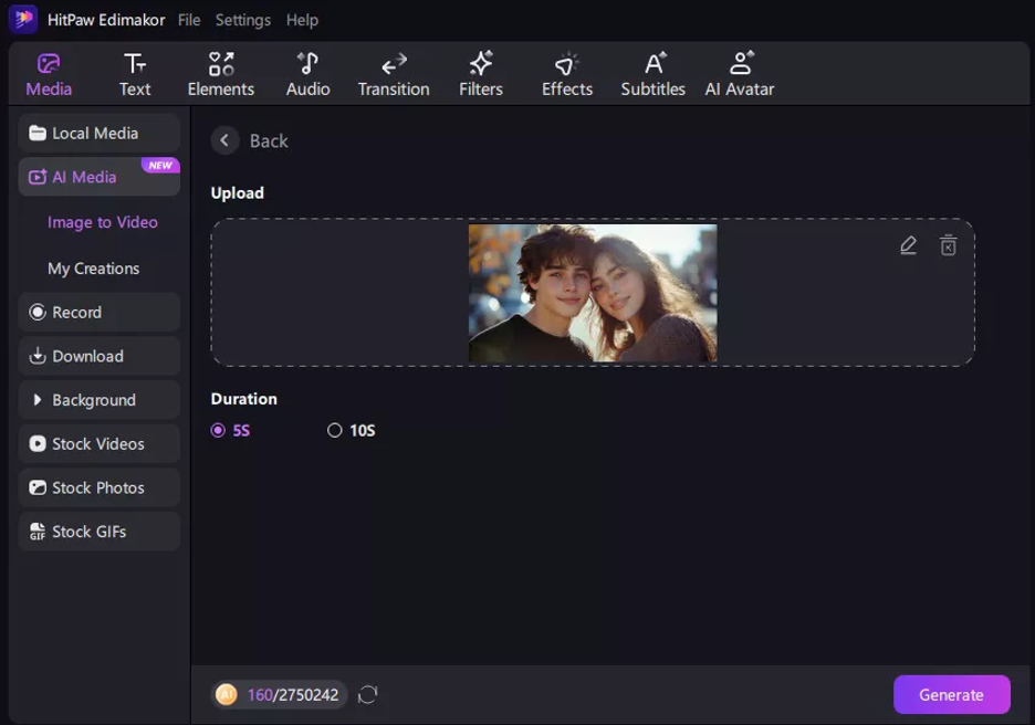 using AI kissing generator