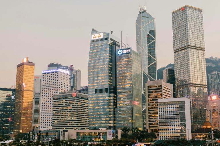 Modern HK skyline with skyscrapers, ideal for entrepreneurs planning to register company in Hong Kong & grow across Asia.