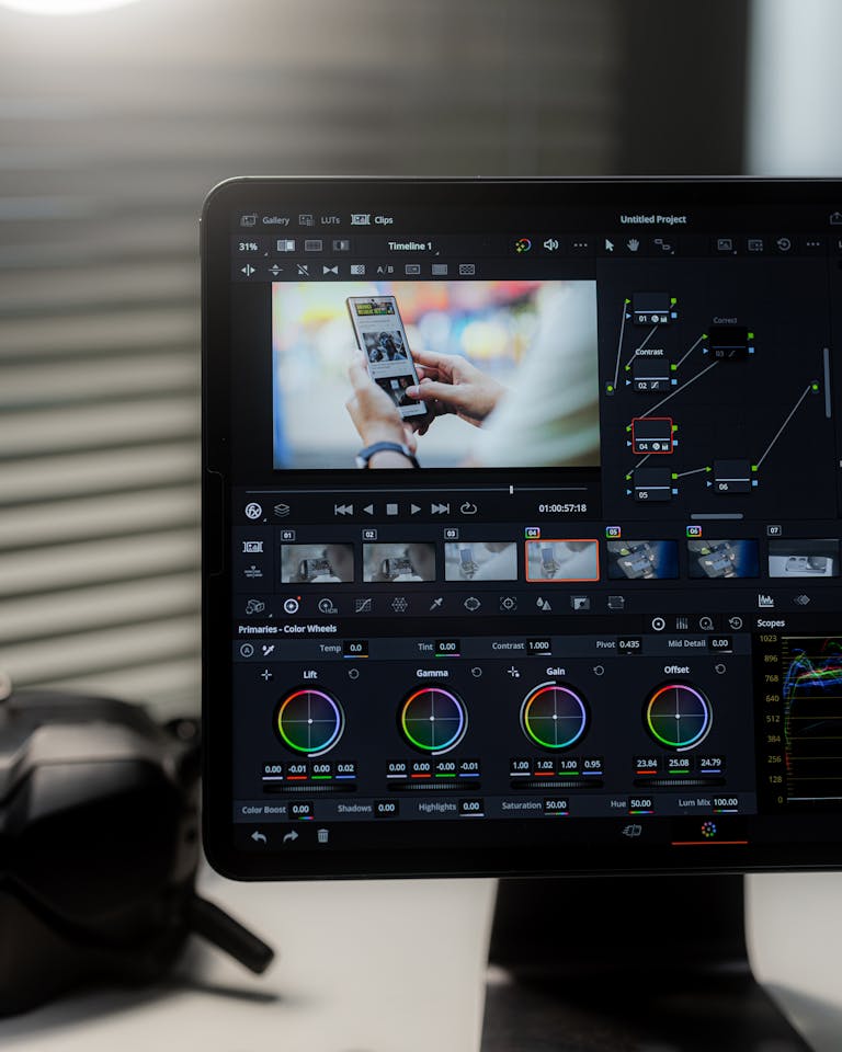 A close-up view of video editing software displayed on a computer monitor.
