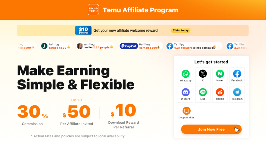 Temu Affiliate Program