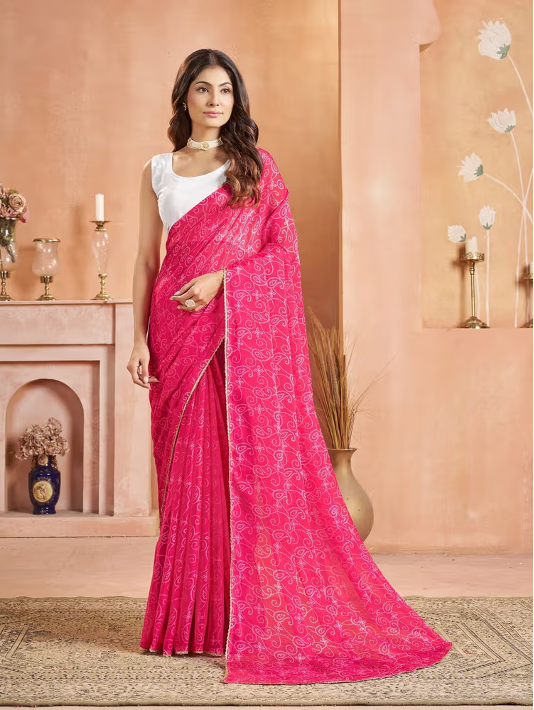 Right Chiffon Saree Print